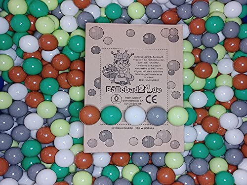 100 Bio-Kunststoff Bällebad Bälle aus nachwachsenden Zuckerrohr - Rohstoffen, 6cm Ø, Kindergarten und Gewerbequalität-BB02 (BB01)