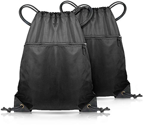 CHEPULA Turnbeutel mit Kordelzug 2 Stück, großer Sport-Rucksack, Schnur, Schwimmen, Kordelzug, PE-Taschen für Frauen und Herren, Reise, Strand, Schultasche mit wasserdicht für Kinder, Mädchen…