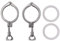 Wobekuy 2 StüCke Tri Clamp Stahl Single Pin Robust und Langlebig Tri Clamp mit FlüGel Mutter für Ferrule TC mit 1 StüCk Silikondichtung (2 Zoll Tri Clamp + Silikon Dichtung)