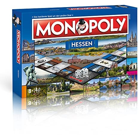 Monopoly Hessen – Regionales Brettspiel mit 22 Städten wie Frankfurt, Wiesbaden & Kassel – Geschenkidee für Hessen-Fans & Familien – offizielles Städte-Spiel von Winning Moves