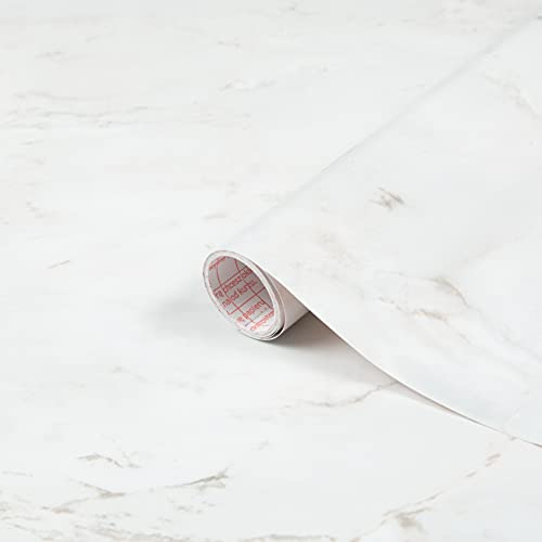Create Your World 90cm x 2.1m dc fix MARBLE ROMEO MATT WHITE sticky back plastic vinyl wrap film (346-5384) (90cm x 2.1m)