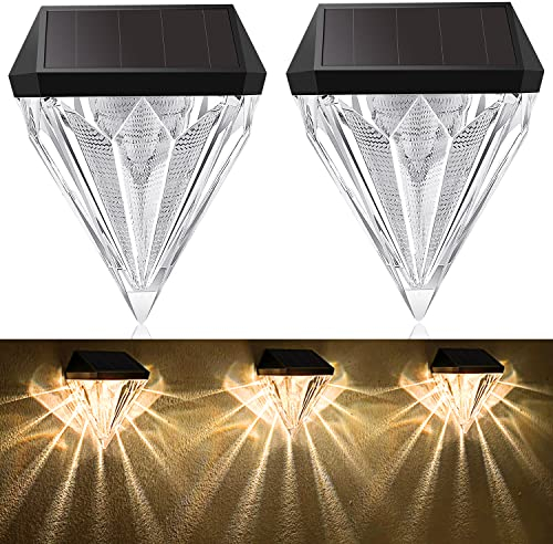 AGOTD Solarlampen für Außen, Wasserdichte Solar Lampe für die Garten dekoration, Solar Gartenleuchten für Terrasse Zaun Garten Stufen Wege 2 Stück