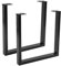 SAM Tischgestell in U-Form, 2er Set, Eisen schwarz lackiert, Kufengestell für Esstische, Schreibtische & Arbeitstische, Tischkufen für DIY-Projekte, Industrial-Design, Verstellbarer Bodenschutz