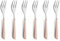 Kuppels PRISMA Kuchengabel-Besteck Set aus 18/0 Edelstahl, 6-teilig, für 6 Personen, hochwertige Kunststoffgriffschalen in Apricot, rostfrei & spülmaschinenfest