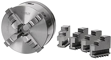 GOOD4YOU Optimum Vierbacken-Drehfutter Guss Camlock, zentrisch spannend Ø 200 mm DIN ISO 702-2 Nr. 5, für Drehmaschine, mit Chuck Key, manuell gesichert