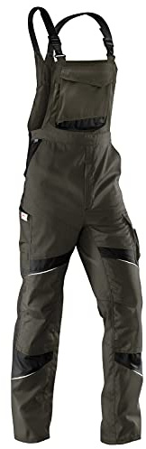 KÜBLER ACTIVIQ Latzhose PSA 2 – Latzhose mit ergonomischer Linienführung und Knieschutztaschen oliv/schwarz Gr. 23