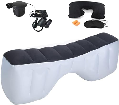 Icelus Auto Matratze Luftmatratze aufblasbar,130 * 27 * 37 cm Rücksitz Lücke Pad Luftbett Kissen, Auto Lücke Pad Luftmatratze,aufblasbare Bett mit Luftpumpe für Reisen Camping