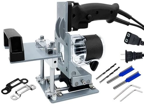 Mefape Mortise and Tenon Jig Tools for Woodworking Routers, Tenon Cutter, Manual Mortising Machine, Invisible Slotting Machine Jig Stand, 3-Axis Guide Rail for Adjust Trimming Length and Width