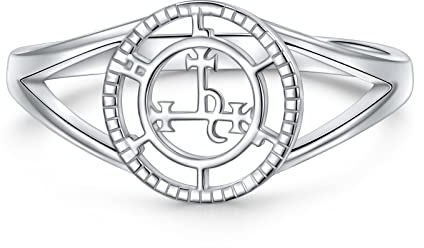 Sigil of Lilith Statement-Ring S925 Sterling Silber Sigil of Lilith Statement-Ring Geschenke für Frauen Männer Größe 54.4