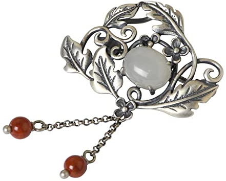 RWRAPS Handwerkskunst Retro Matte Blumen Und Tianyu Persönlichkeit Anhänger Brosche Damen Silber Schmuck (Edelsteinfarbe: Einzelne Brosche) ()