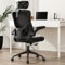 AONELAS Ergonomischer Netz-Schreibtischstuhl, Computerstuhl mit hoher Rückenlehne, verstellbare Kopfstütze mit hochklappbaren Armen, Lendenwirbelstütze, Drehstuhl (modern, schwarz)