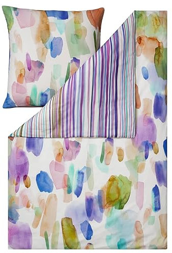 ESTELLA Kuschelflanell Bettwäsche Fanny Multicolor 1 Bettbezug 155 x 220 cm + 1 Kissenbezug 80 x 80 cm