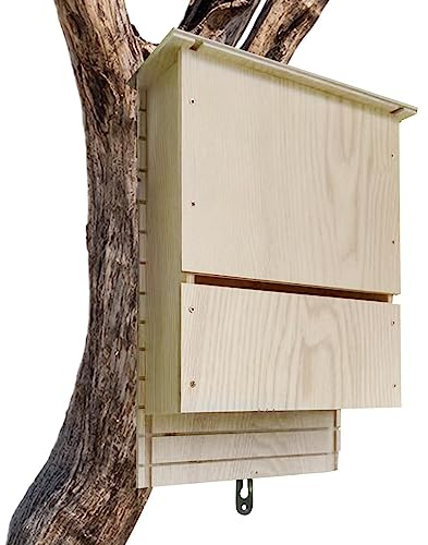 Genikeer Outdoor Fledermaushäuser | Holzfledermäuse Nest | Wiederverwendbare Fledermausbox | Fledermaushaus Bausatz Aus Holz | Nistkasten Fledermäuse Für Den Außenbereich, Garten, Terrasse,