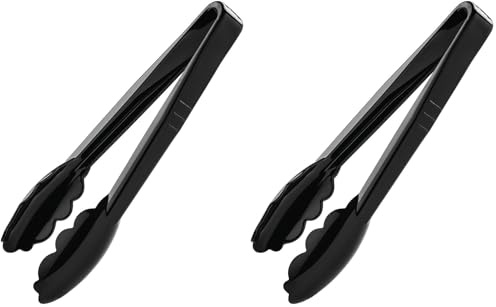 Kristallon Tongs 9In Black Kitchen Buffet Cooking Food Serving Utensil (Pack of 2)