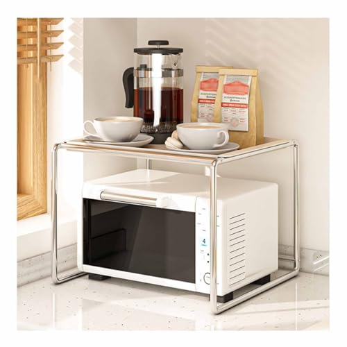Estante para horno microondas de cocina, sobre la encimera, soporte de metal para encimera de microondas, estante de horno tostador, estante de despensa de oficina en casa para organización de