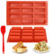 2 Stück Müsliriegel Backform Silikon mit 12 Mulden, Antihaft Müsliriegel Form plus 1 Teigspatel, Große Rechteckige Silikonform Riegel für Schokolade, Muffins, Brownies, Käsekuchen und Seife