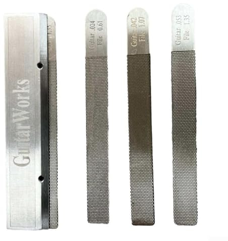 Juego de 4 herramientas para luthier de guitarra, limas de tuerca de guitarra, coronación de trastes, ranura para limar, reparación de luthier, kit de herramientas pulidas