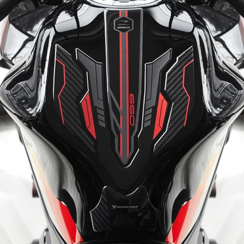 Resin Bike Adhesivos de Moto Compatibles con Kawasaki Z650 2024 Candy Persimmon Red/Ebony. Protection de Tanque de Choques y Arañazos de Moto. Pegatinas 3D Resinadas Made in Italy