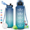 Trinkflasche 1.5 Liter, Große Trinkflasche Sport, Wasserflasche Auslaufsicher, Trinkflasche Kohlensäure Geeignet, Trinkflasche Fitness, Sportflasche für Erwachsener, Uni, Gym, Outdoor