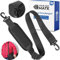 Universal Schultergurt, 1 Pack, in Schwarz, mit Karabinern, 38 mm Gurtbreite, 90 bis 160 cm Längen-einstellbar, Schulterpolster, Plastik Leiter Schnalle, Taschen Haken, Ersatz Schulterriemen Gurt Band