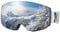 Ski Goggles, Interchangeable Magnetic Lens Snow Goggles, OTG Anti Fog Snowboarding Goggles for Women Men Adult Youth SGS Approved - Grey Frame Silver 10%