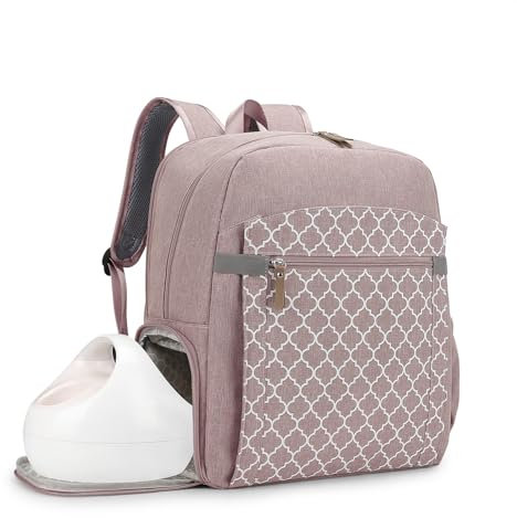 Breast Pump Backpack for Spectra S1,S2 for Working Moms - Diaper Bag Backpack With Laptop Sleeve, Large Capcity for Outdoor Travel (Pink)