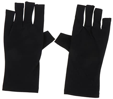 Healeved Moufles Pour Ongles En Gel Protection Uv Court Épais Noir Sans Doigts Moufles De Manucure Femme Protection Uv Pour Nail Art