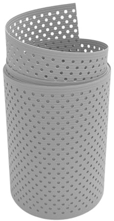 zaun|zu® Rille Sichtschutzstreifen GELOCHT | 15% Lochmuster | PP für Doppelstabmatten Sichtschutz Rolle | Polypropylen | Zaunblende | Made in Germany Lichtgrau 2,55m