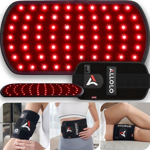 ALLOLO - Thérapie de lumière rouge pour le corps, compteur LED 3 en 1 avec télécommande et minuteur, thérapie de lumière infrarouge de 32 x 16 cm, 660 nm et 850 nm pour le soulagement de la douleur