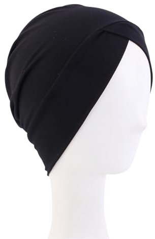 Schwarz Schwimmkappe Damen,Einfach Badekappe Damen,Schwimmhaube,Retro Swimming Cap Women,Elastisch Badekappe Stoff,für Lange Kurze Haare Frauen