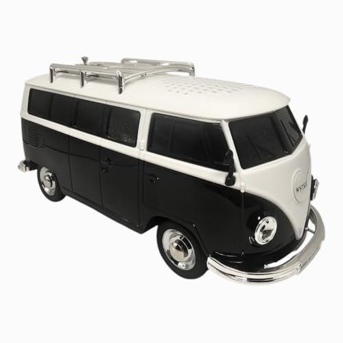 Wireless Bluetooth Speaker USB FM Radio Phone, Aux, Memory Card T1 Campervan STYLE (Black)
