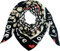 J26 Love Herz Leopard Dreieck Schal aus 100% Baumwolle Frühling Unisex Uni Fashion Stola Tuch Übergangszeit Italy Sommer Strickschal Strick Tuch Heart Leo (Schwarz)