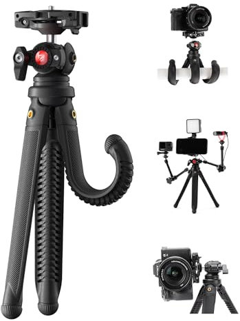 Freewell Vlogpod 3K Tripod Stand with Phone Holder, Cold Shoe Mount & 1/4 Screw -Compatible with iPhone, DSLR, Action Cameras Ideal for Vlogging Selfies, Holds up to 6.6lbs