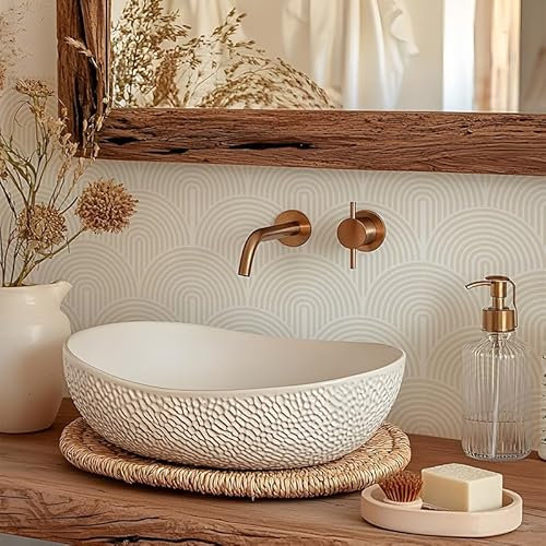 Alwayspon Fliesenaufkleber, 20 Stück x 15 cm, Beige, selbstklebend, zum Aufkleben auf Fliesen, Transferaufkleber für Badezimmer, Küche, Spritzschutz, abziehen und aufkleben