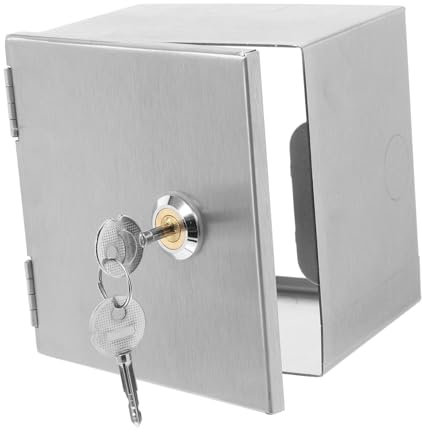 Luxshiny BoîTe ÉLectrique ÉTanche En Acier Inoxydable Avec Serrure Protection Pour Prises ÉLectriques ExtéRieures BoîTier De Rangement Pour CâBles Et Prises Installation Facile