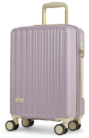 Rock Primrose Small 33L Hard Shell Suitcase - Purple | 360 Swivel Wheels, TSA Lock - Lightweight 2.9kg - 55 x 37 x 22.5cm Cabin Size - Stylish Impact-Resistant Hard Shell