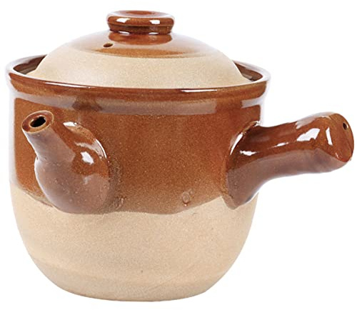 FUNNETOYU Casseruola in Terracotta Per Medicina Cinese Pentola Per Cucinare Medicinali Da 1.5 Litri Resistente Al Calore Per a Gas Per Stufati e Bolliture Per Uso e Ospedaliero