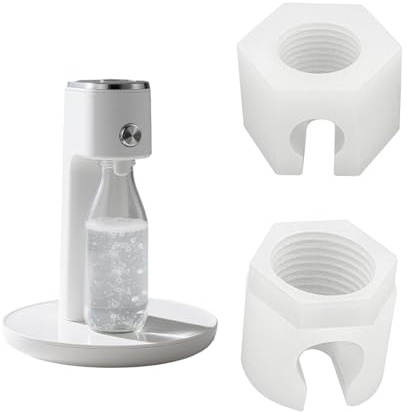 2 Ersatzmutter für Sodastream Ersatzteile für Mutter Verschluss Zubehör Kompatibel mit Jet, Spirit, Easy, Crystal, Terra, Duo 1.0 & 2.0, Sprudelwasser Maschine CO2-Schlauchanschluss