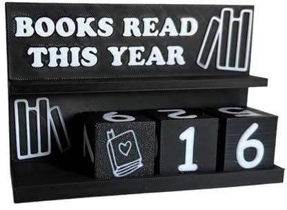 3D Lese-Challenge Tracker - Buch-Lesezähler, Zähler Für Gelesene Bücher, Dekoratives Ziffernblock-Design, Ideal Für Schreibtisch, Bücherregal, Geschenk Für Leser​