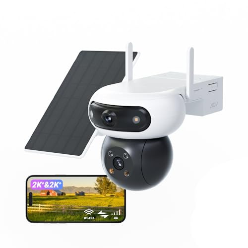 EZVIZ 4G 8MP(4MP+4MP) Camera Exterieur sans Fil à Double Objectif,CB90x Kit | 4G/Wi-FI Auto Switch,Enregistrement 24h/24,10400mAh,8W Panneau Solaire ,Vision Nocturne ColorFULL,Détection Humaine/Véhicules