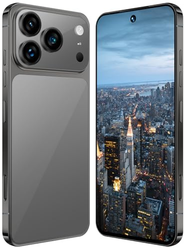 Smartphone I17 Pro Max, 16GB RAM, 1TB ROM, Schermo HD Da 7,3, 8000mAh, Android 15, Sbloccato Senza SIM, 78 MP 108 MP, Riconoscimento Facciale Tramite Impronta Digitale, Doppia SIM, 5G,Black-7.3 Inch