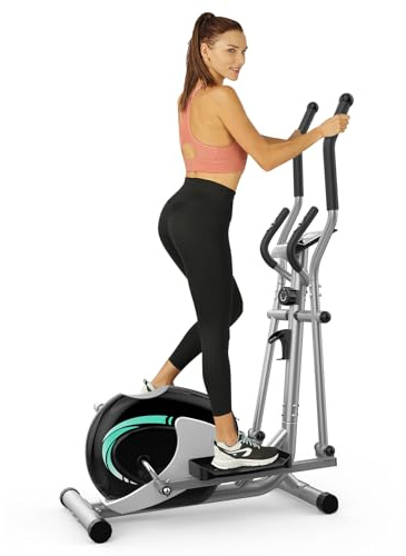 THERUN Velo Elliptique Maison, Vélo Elliptique Compact Ultra Silencieux avec Capteur de Pouls et Écran LCD, 16 Niveaux de Résistance Réglables, Entraînement Cardio pour Toute la Famille