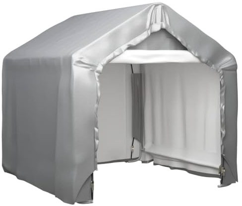 ChicAbode Lagerzelt Grau 180x180 cm Verzinkter Stahl UV-beständig Industriezelt Zelthalle Weidezelt Zelt Zeltgarage Foliengarage Unterstand Lagerhalle