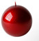 RAK Kerze Deko Kugelkerze Aurora Burgund rot Lack glänzend 80 mm Dekorative Kerze Unparfümiert