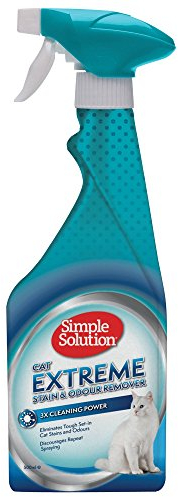 Simple Solution Extreme Cat Stain and Odour Remover, Enzymatic Cleaner with 3X Pro-Bacteria Cleaning Power - 4 x 500ml
