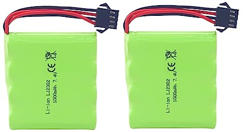 ZYGY 2PCS 7.4V 1000mah Batterie au Lithium pour Voiture DE36W DE65 NO.1809 RC 1:16 véhicule Tout-Terrain à Quatre Roues motrices à Grande Vitesse d'escalade dérive Batterie de Rechange