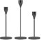 Kerzenhalter 3er Set, Kerzenhalter für Kerzen, Kerzenhalter für Kerzen, Kerzenhalter für Hochzeit, Party, Essen (Matt-schwarz)