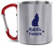 Tassendruck Karabiner Edelstahltasse - Rudelführer blau - Geschenk für Camper, Campingtasse, Hundeliebhaber, Outdoortasse, Geburtstagsgeschenk, 280 ml