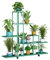 Scaffale Porta Piante in Metallo Con Ruote - Decorativa per Vasi, Fiori e Giardino - per Interni e Balcone - 92x93x26 cm (Verde)