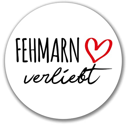 Huuraa Aufkleber Fehmarn verliebt Geschenk Sticker 10cm Fehmarn Geschenkidee